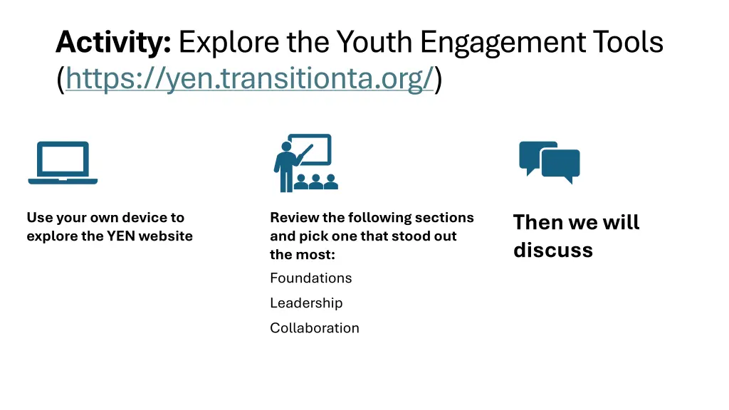 activity explore the youth engagement tools https