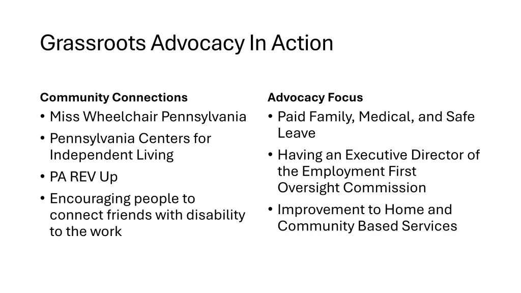 grassroots advocacy in action