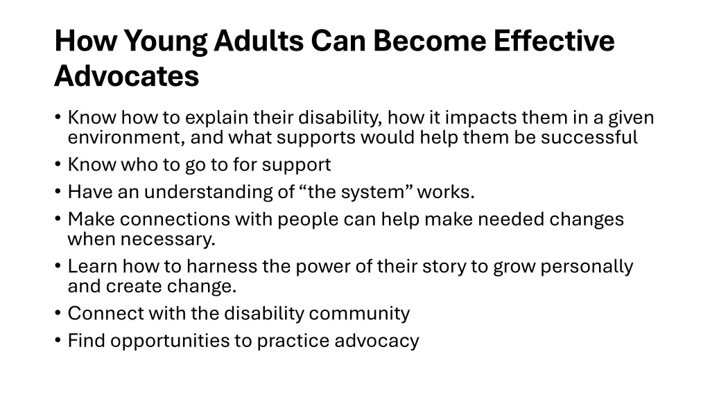how young adults can become effective advocates