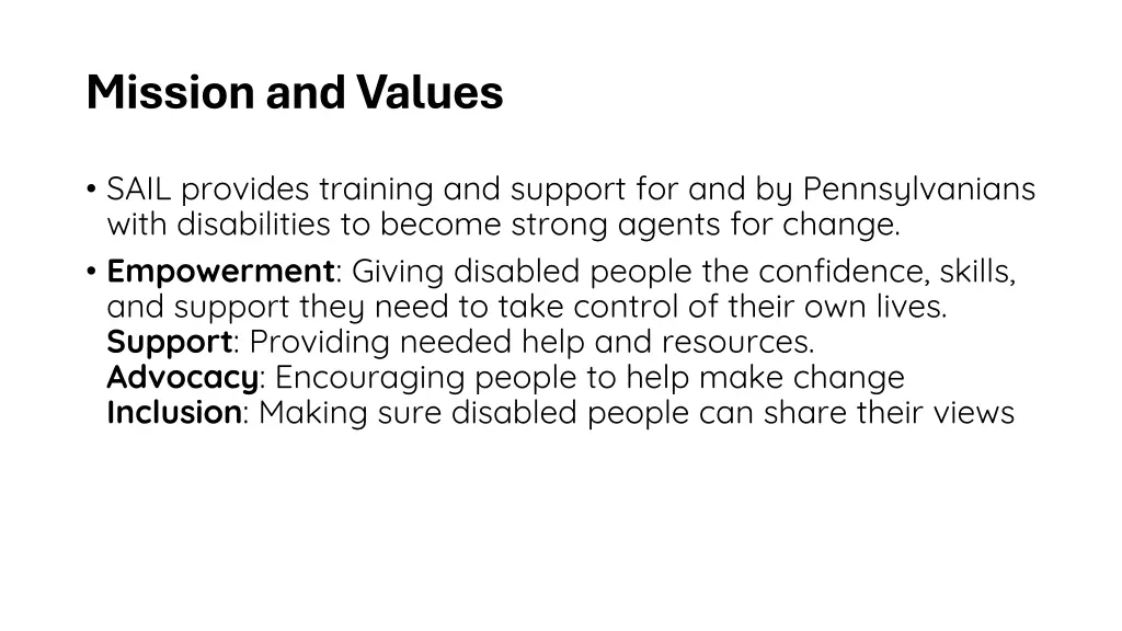 mission and values