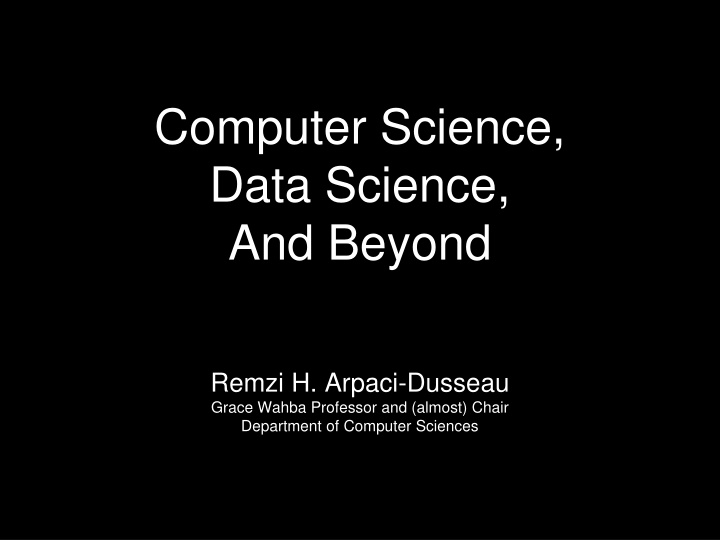 computer science data science and beyond