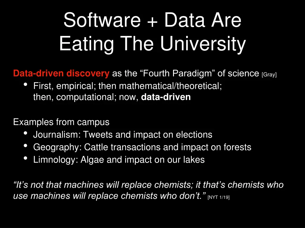 software data are eating the university