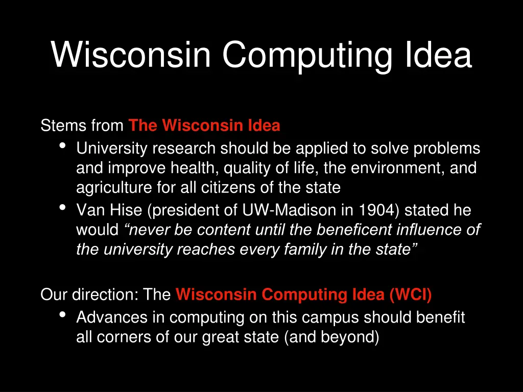 wisconsin computing idea