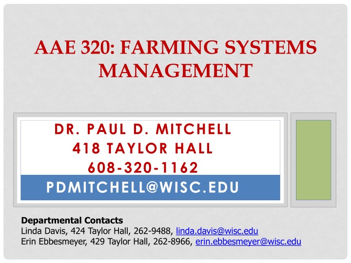 aae 320 farming systems management