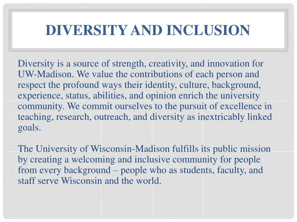 diversity and inclusion