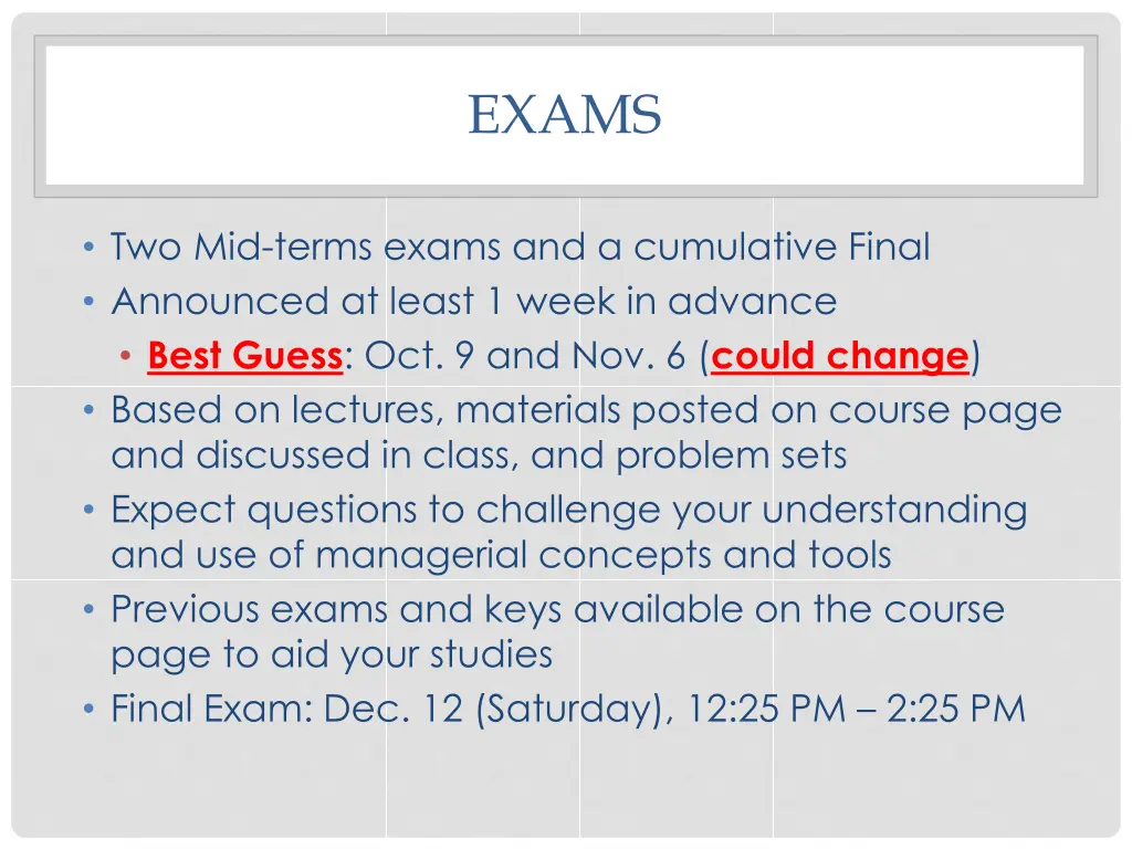 exams