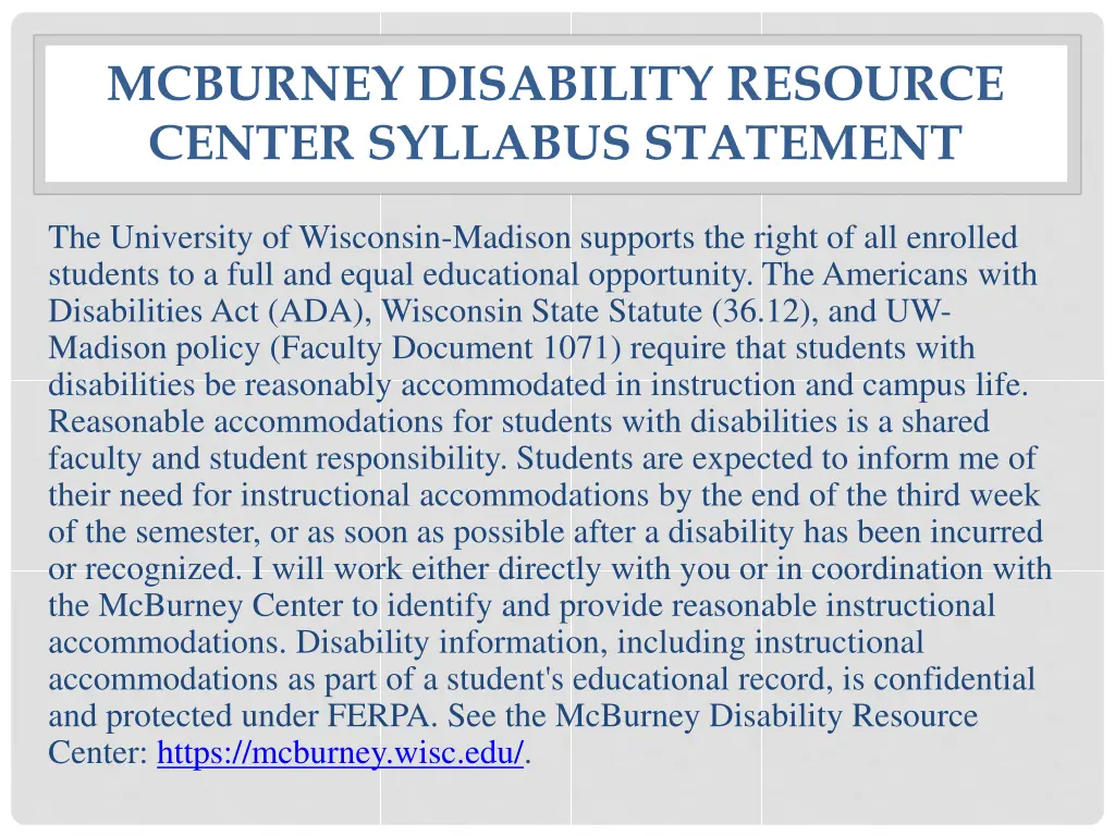 mcburney disability resource center syllabus
