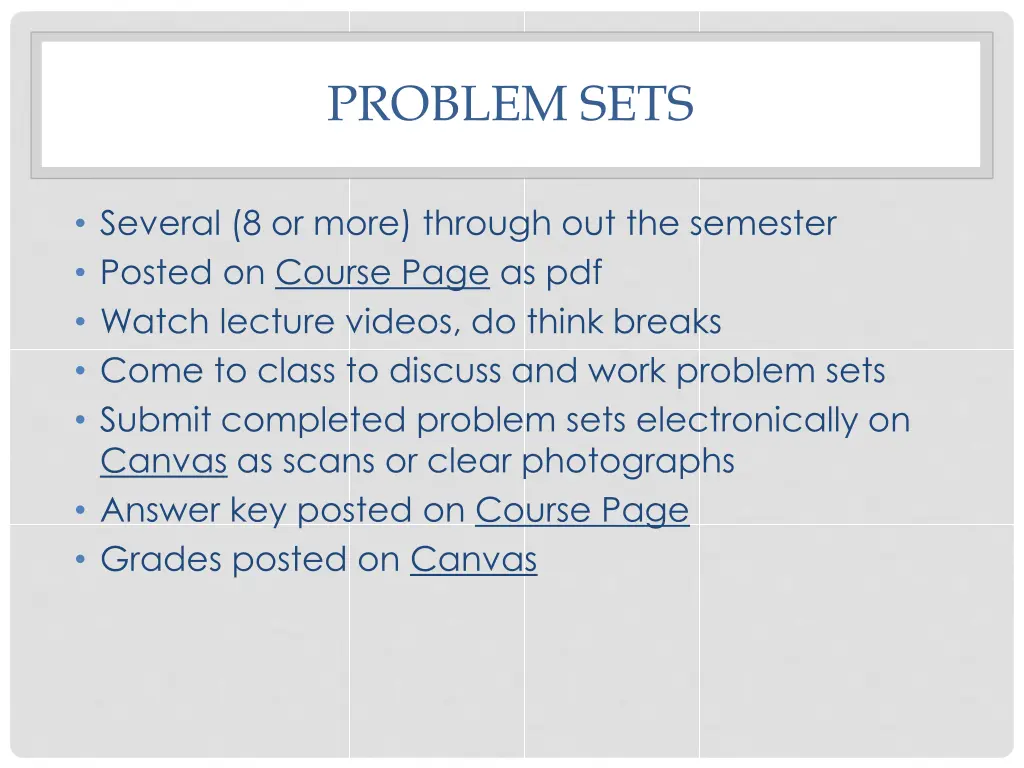 problem sets