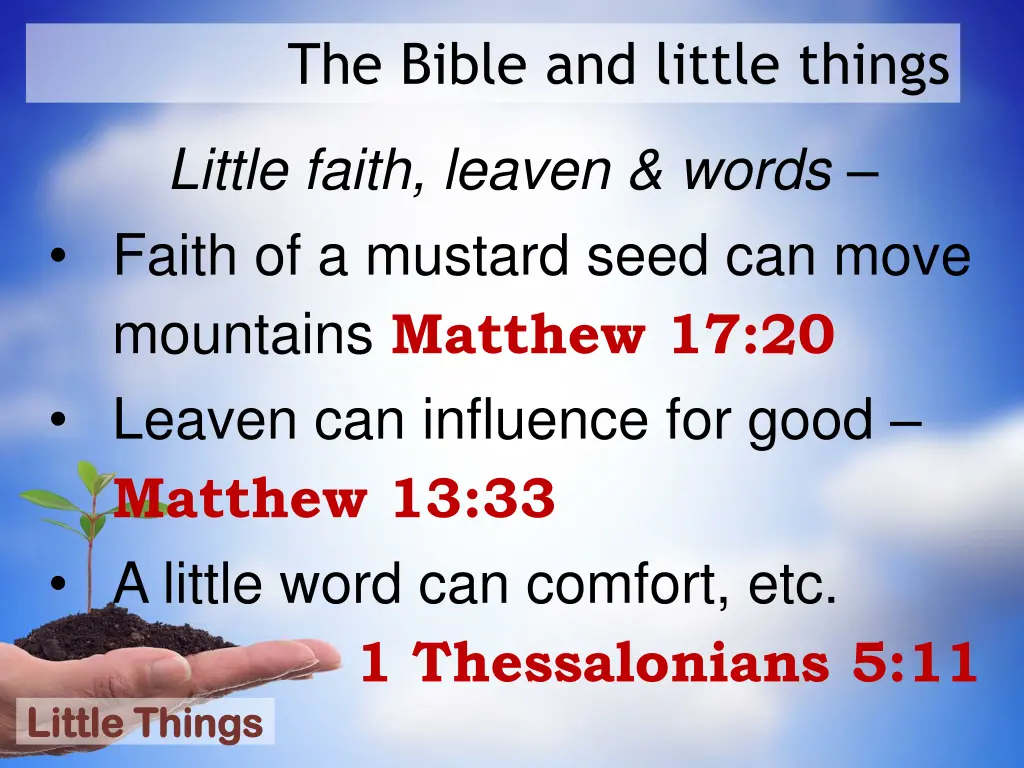 the bible and little things 10