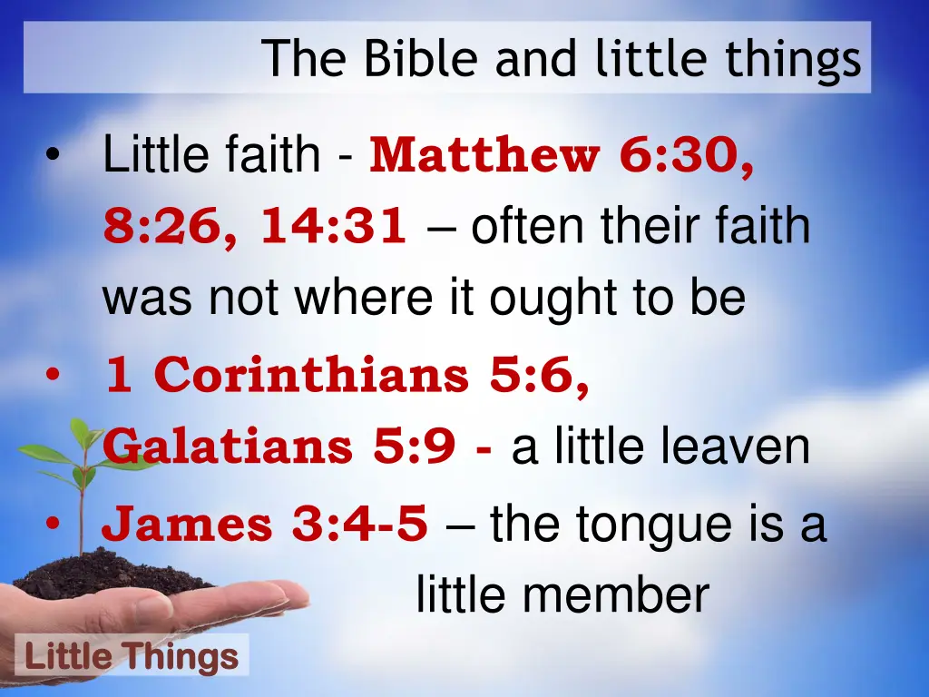 the bible and little things 2