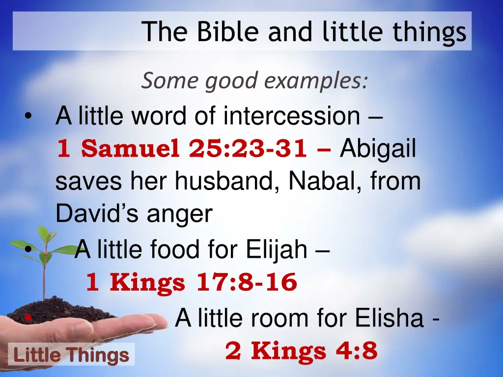 the bible and little things 3