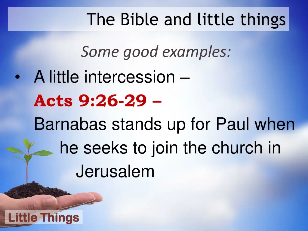the bible and little things 7