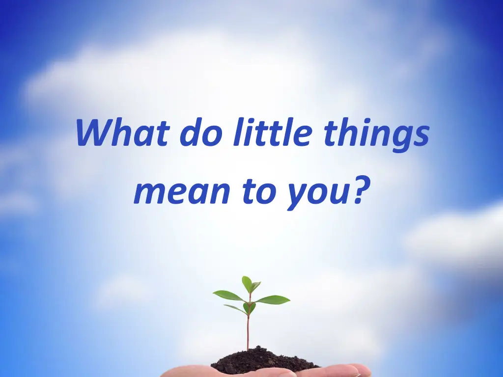 what do little things mean to you