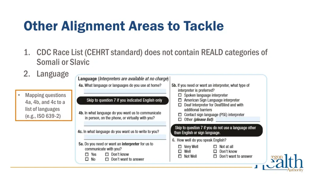 other alignment areas to tackle