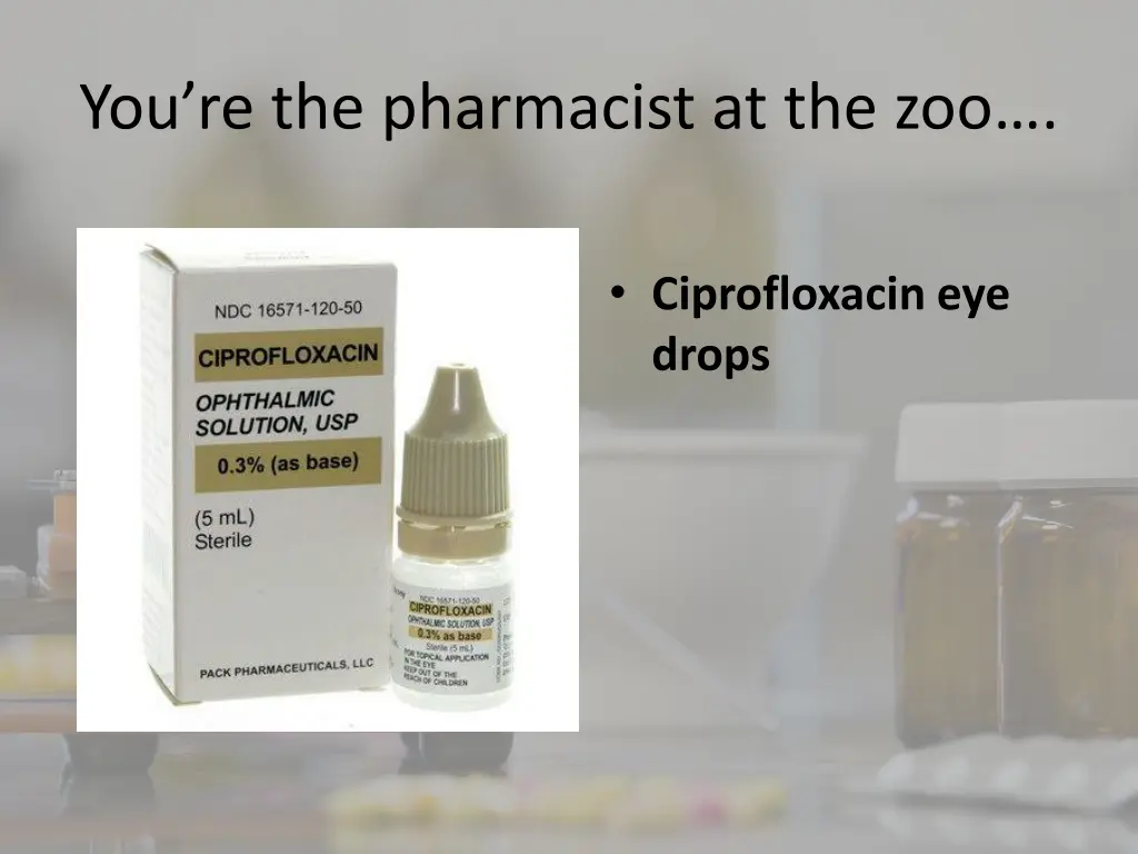 you re the pharmacist at the zoo 1