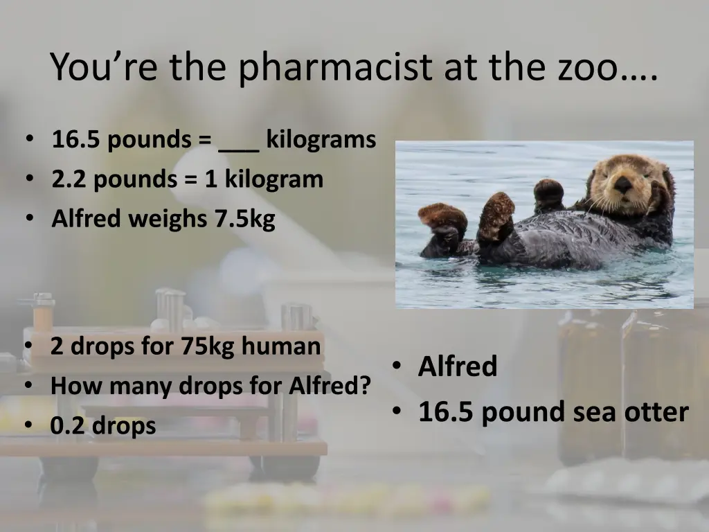 you re the pharmacist at the zoo 5
