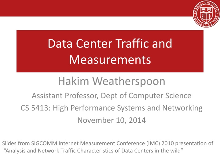 data center traffic and measurements