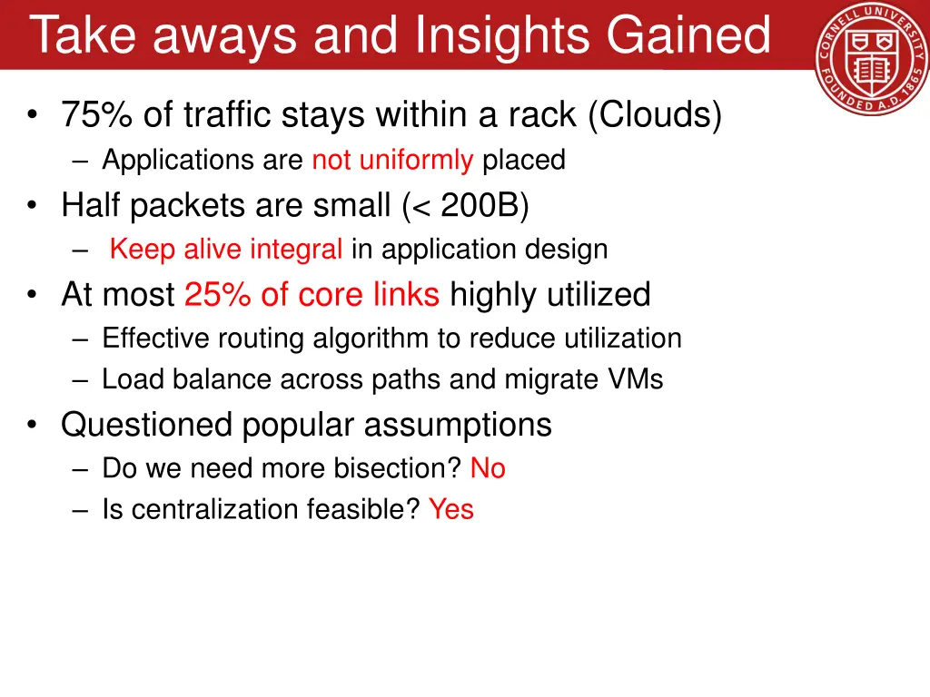 take aways and insights gained