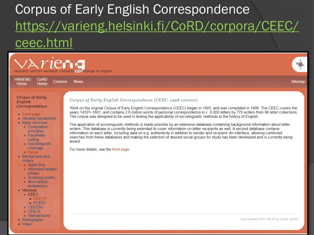 corpus of early english correspondence https