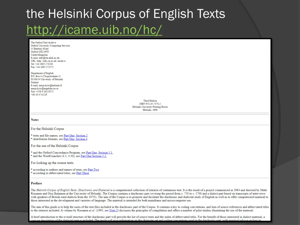 the helsinki corpus of english texts http icame