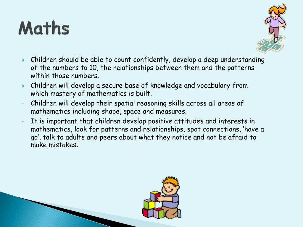 children should be able to count confidently