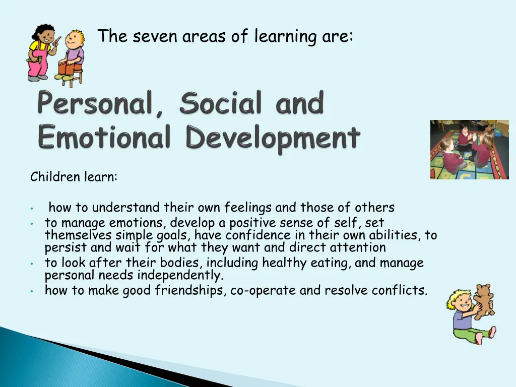 the seven areas of learning are