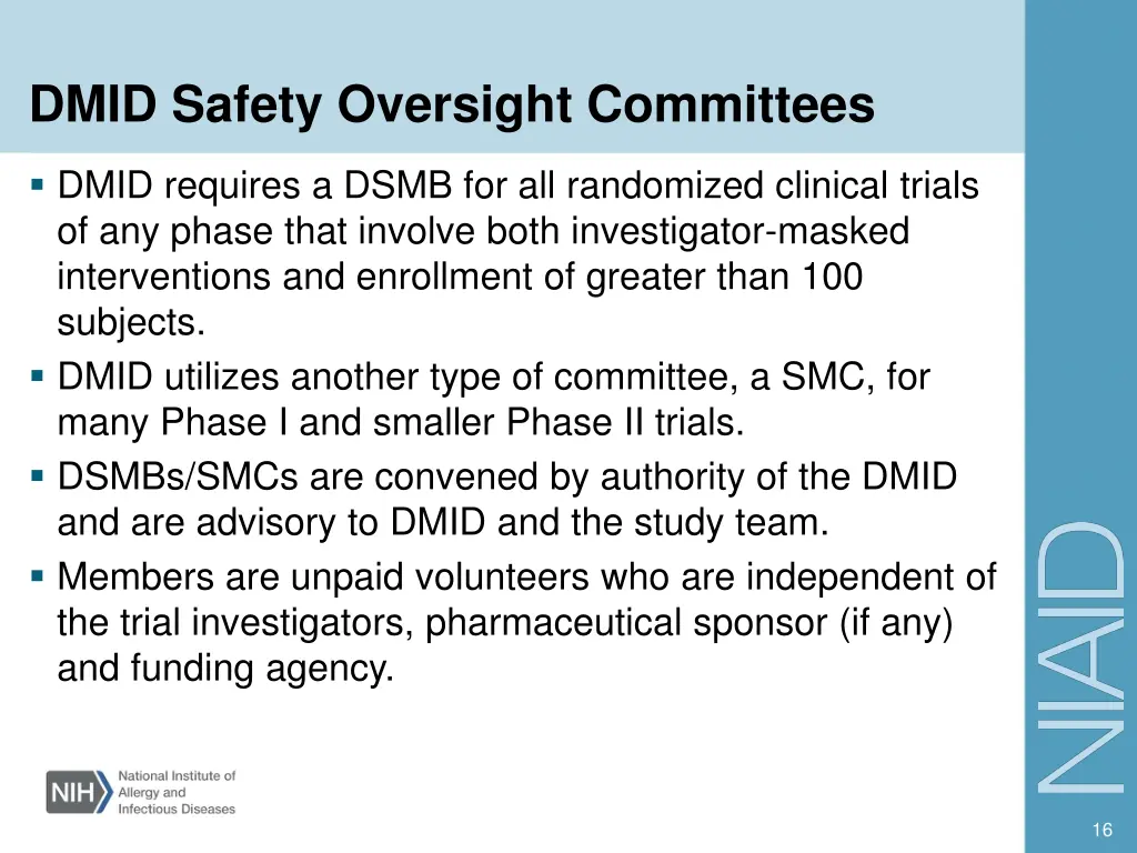 dmid safety oversight committees