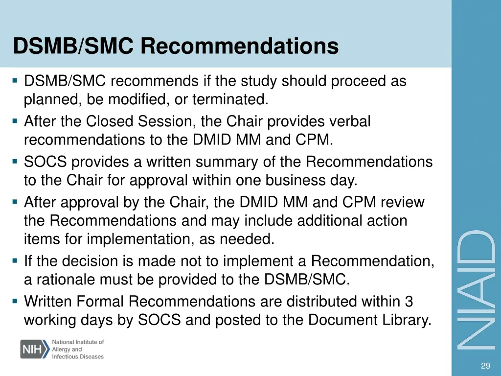 dsmb smc recommendations