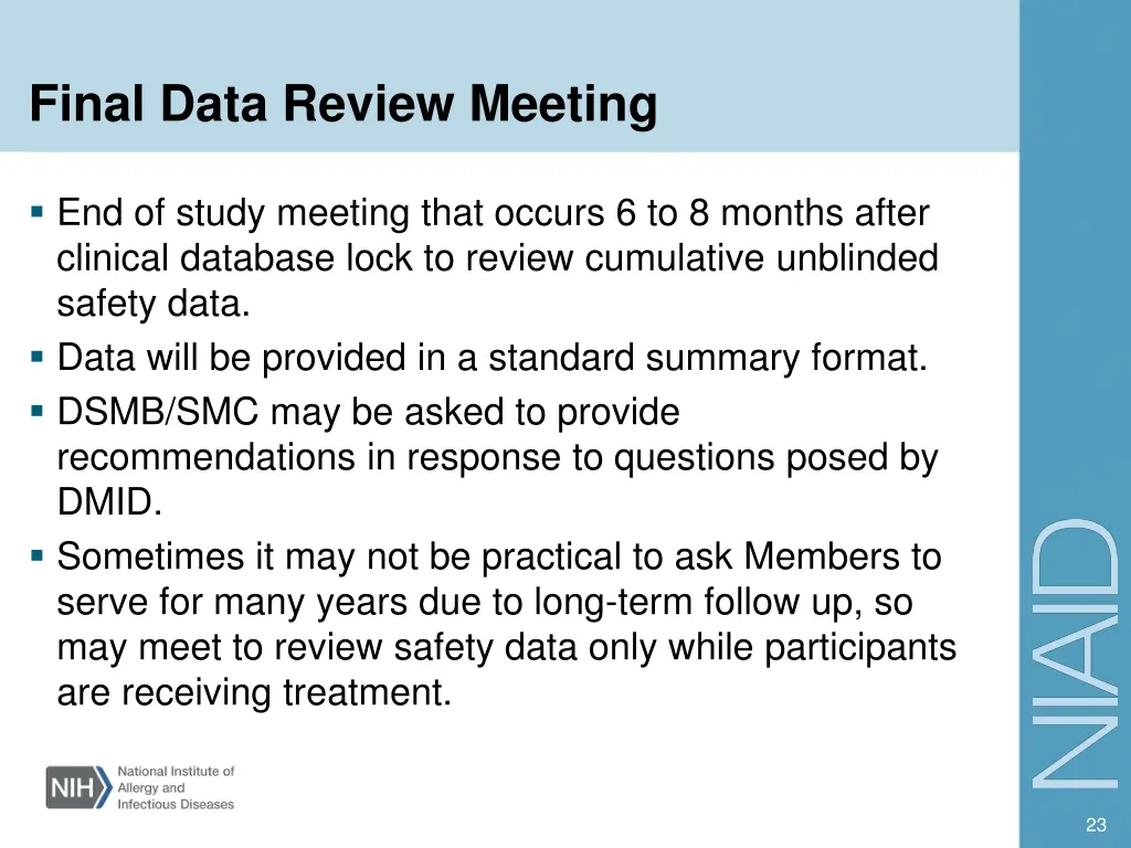 final data review meeting
