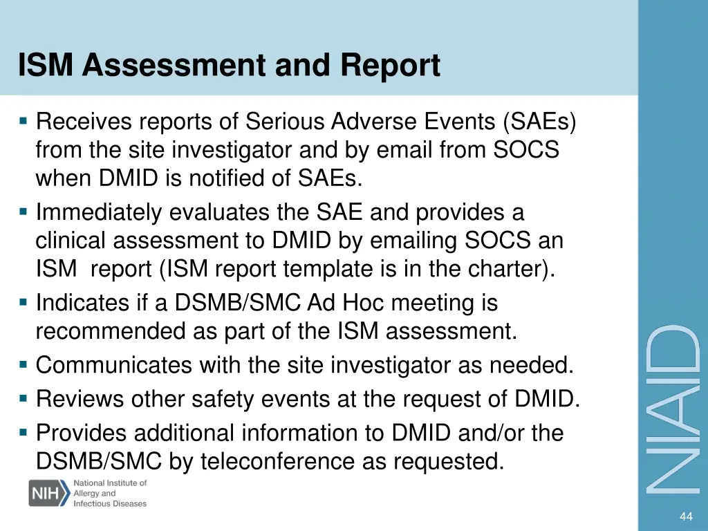ism assessment and report