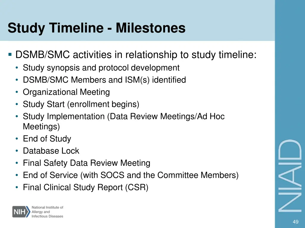 study timeline milestones