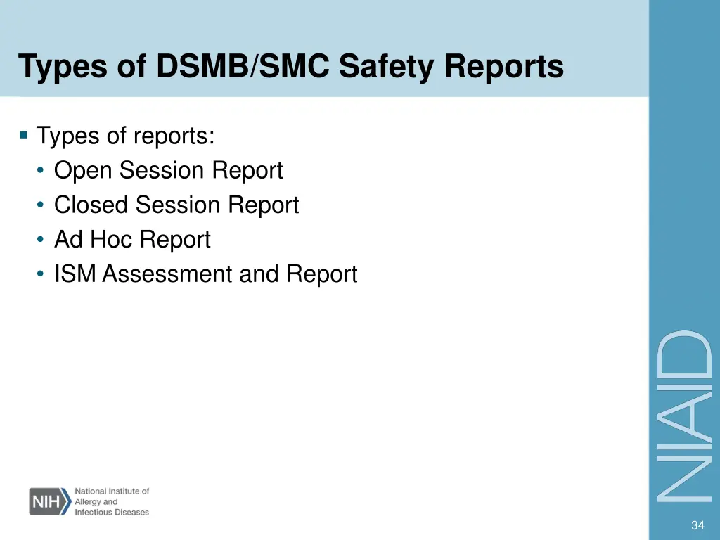 types of dsmb smc safety reports