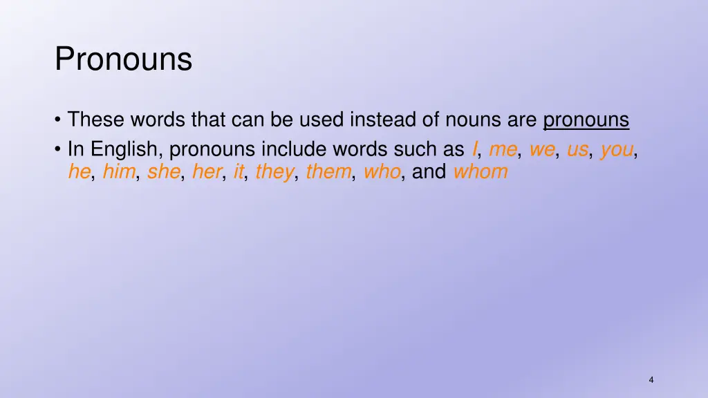 pronouns