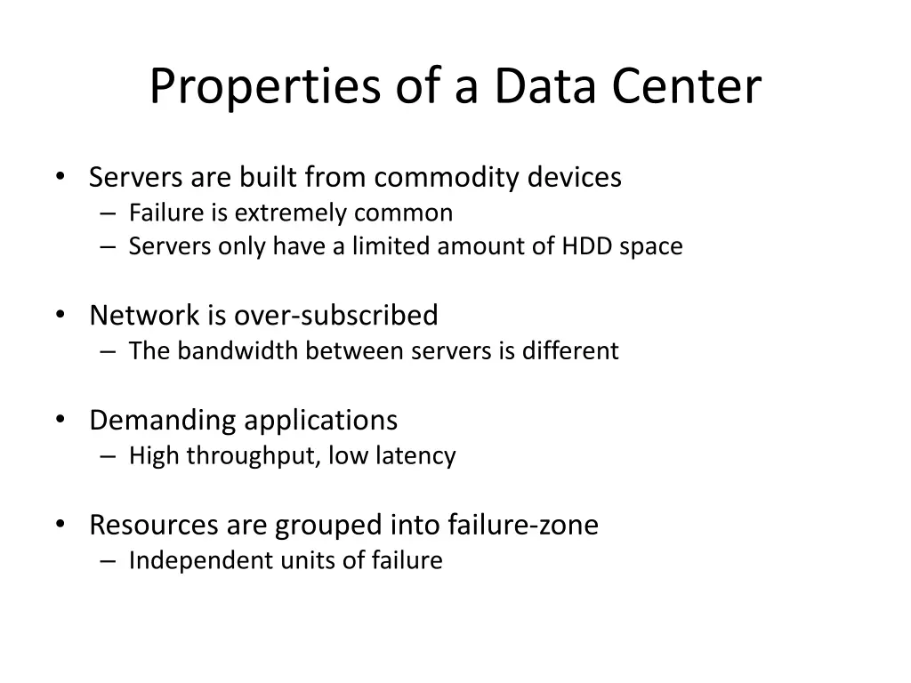 properties of a data center 1