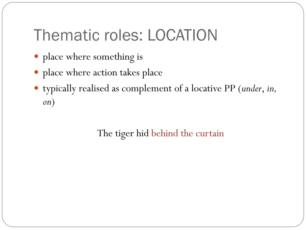 thematic roles location