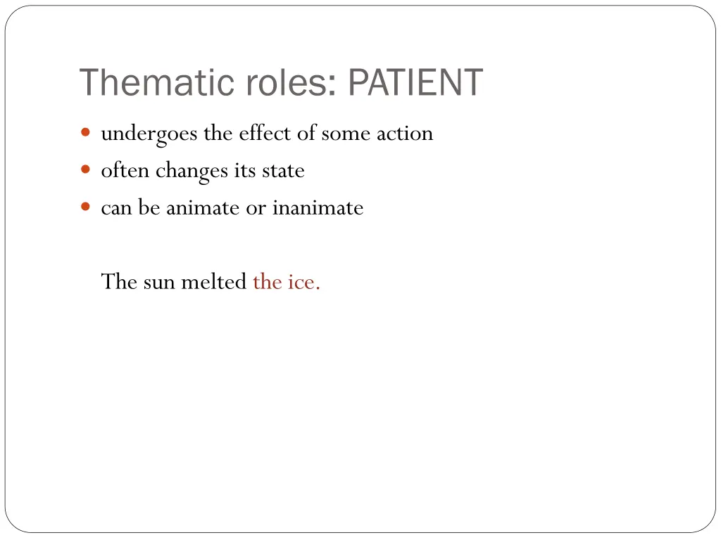 thematic roles patient