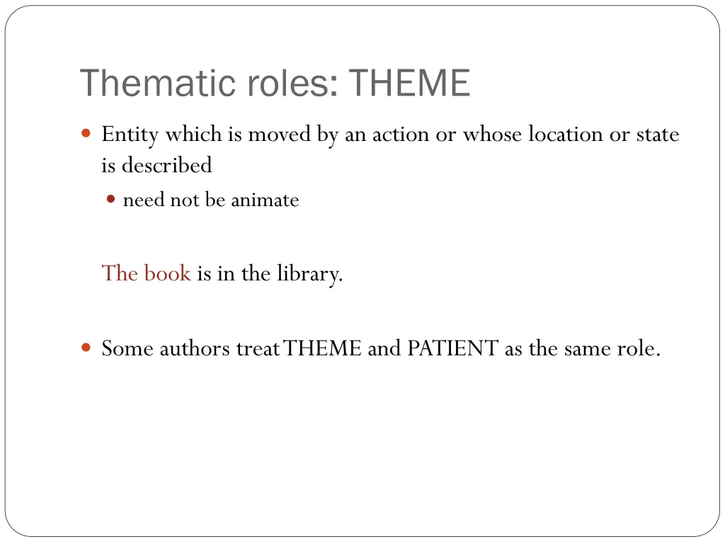 thematic roles theme