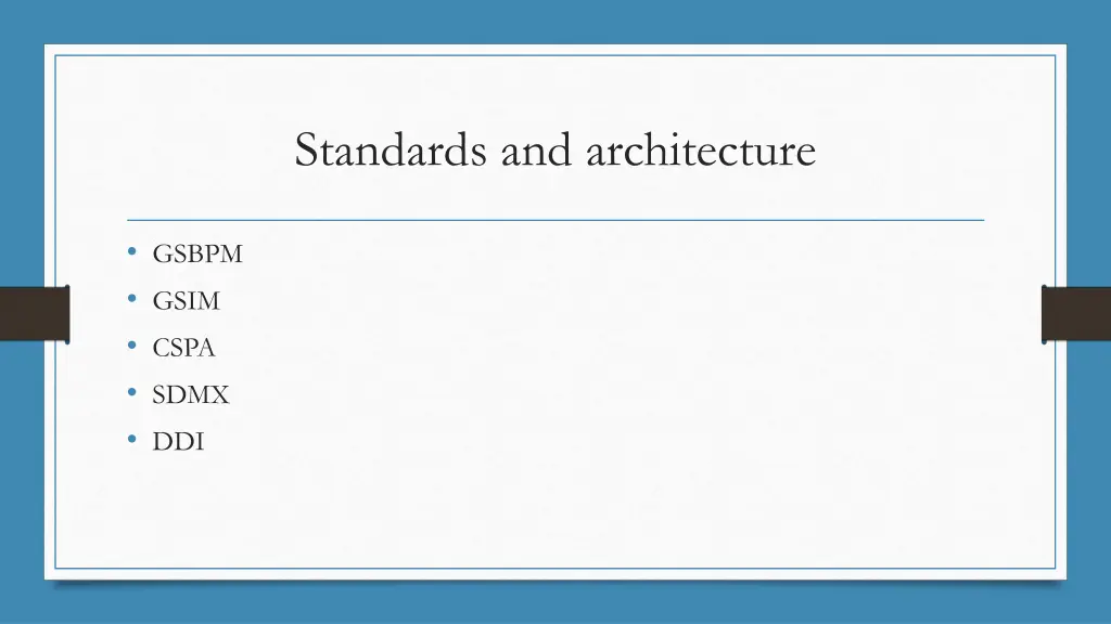 standards and architecture