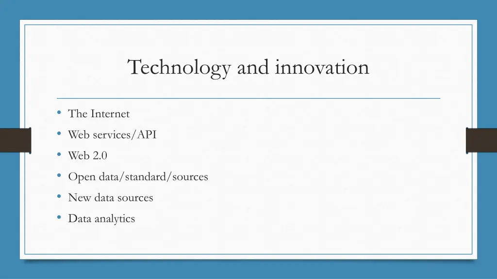 technology and innovation