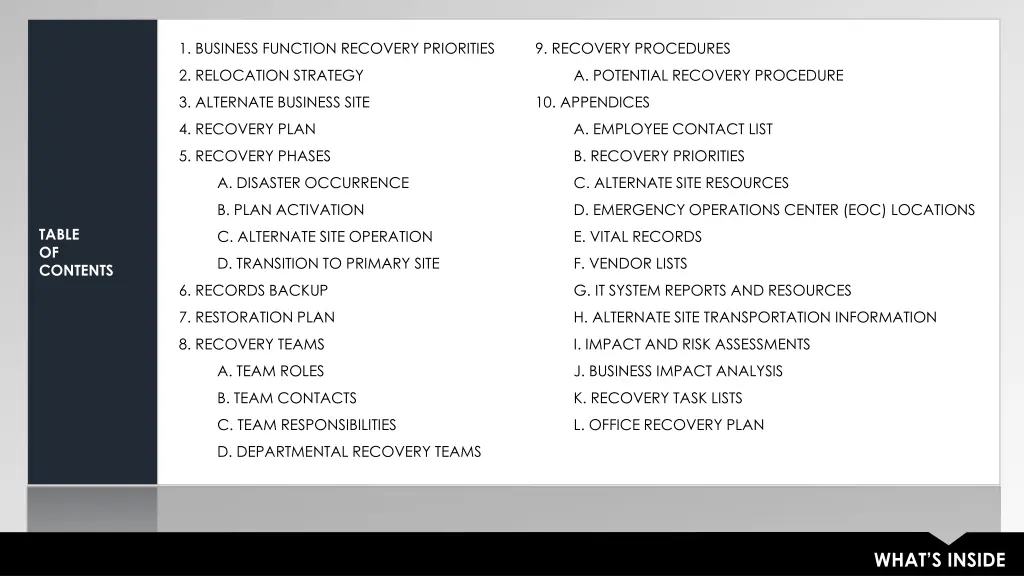 1 business function recovery priorities