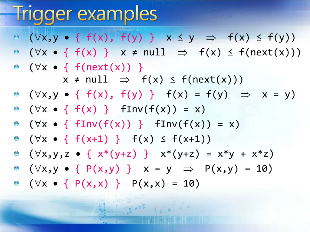 trigger examples