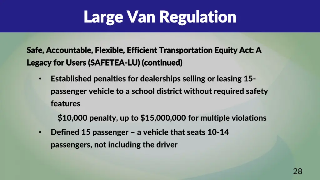 large van regulation large van regulation 1