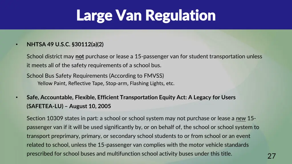 large van regulation large van regulation