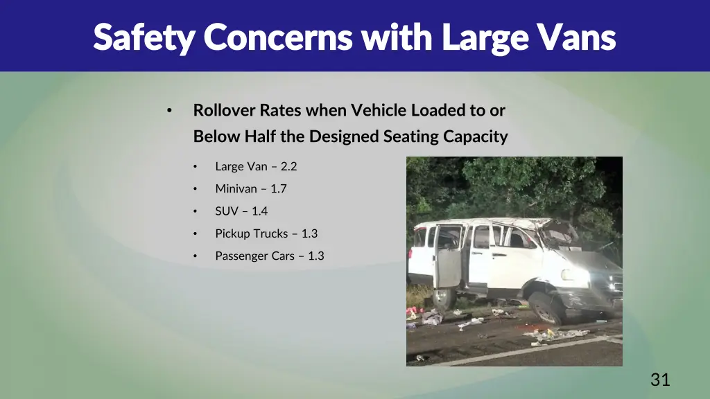 safety concerns with large vans safety concerns 1