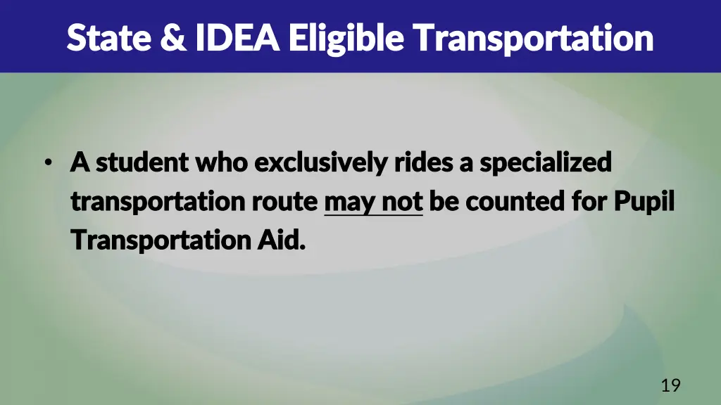 state idea eligible transportation state idea 3