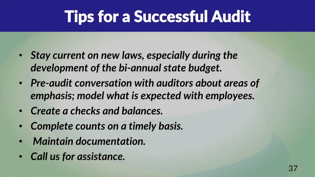 tips for a successful audit tips for a successful