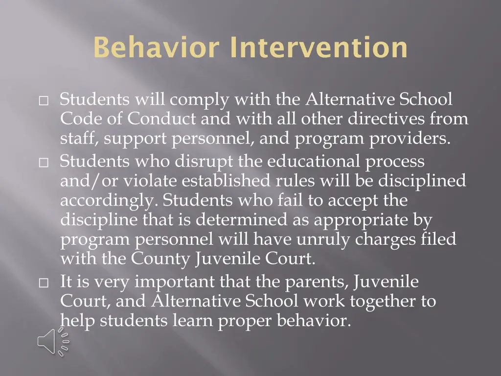 behavior intervention