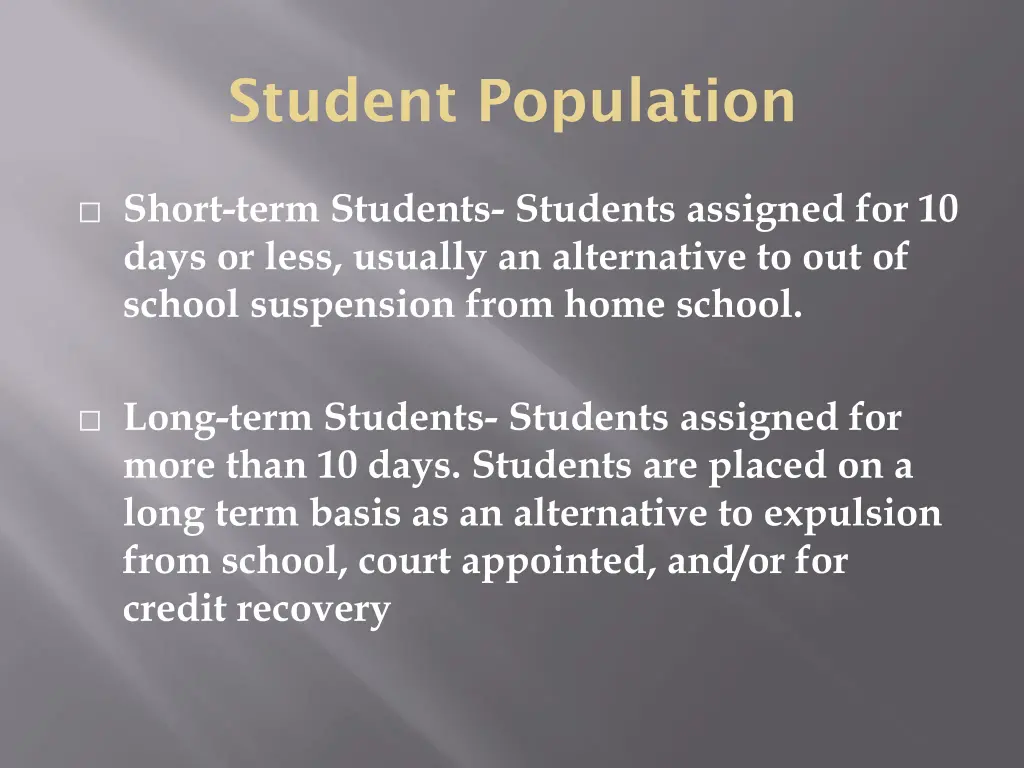 student population