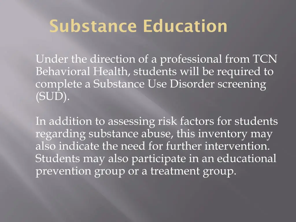 substance education