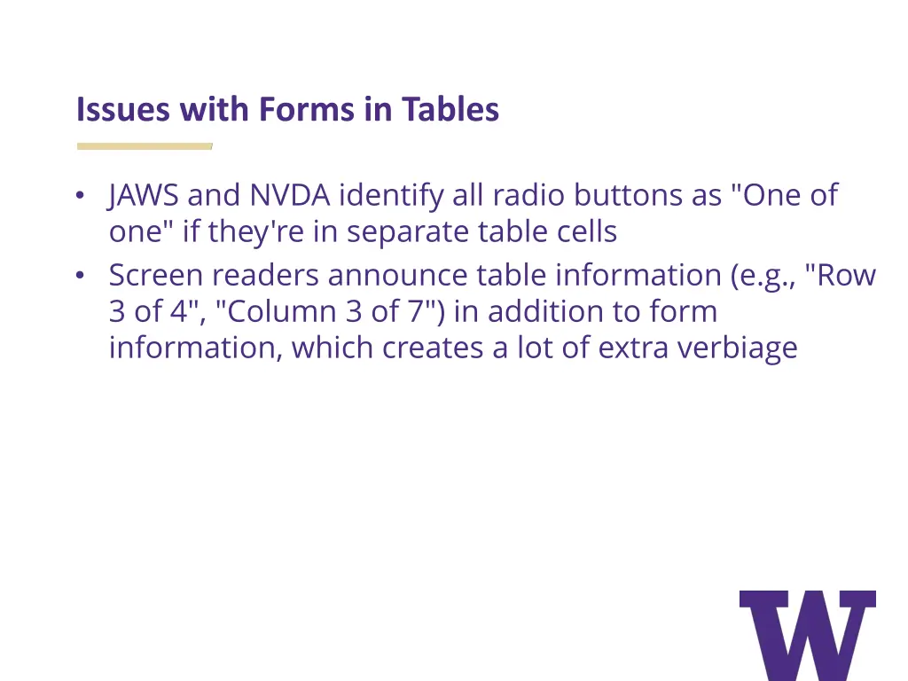 issues with forms in tables